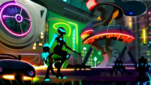 Prompt: A futuristic alien cityscape with towering skyscrapers, intricate architectural designs, and neon-lit pathways. There are flying vehicles hovering above the ground, and the environment is adorned with vibrant light trails. The foreground features several humanoid figures, possibly inhabitants of this advanced civilization, walking along the pathways. The overall ambiance is a blend of technological advancement and natural elements, suggesting a harmonious coexistence of the two.