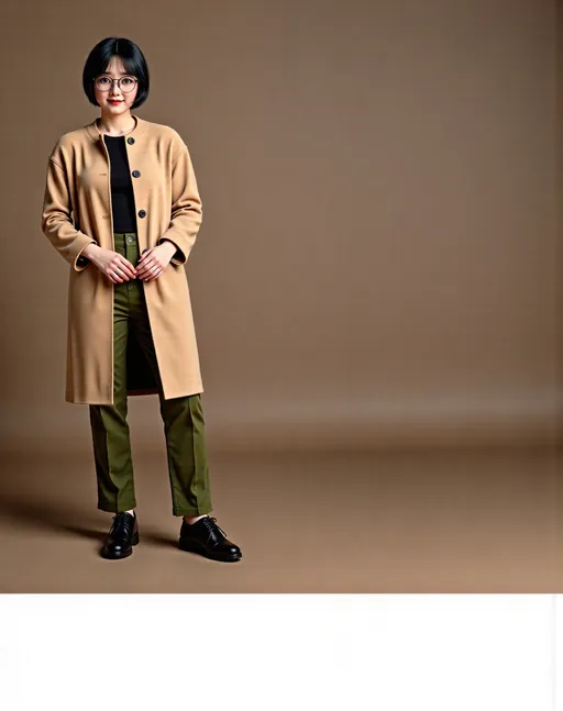 Prompt: @8lk34wDKpYRa6zorNx7o is a barista at Cho-cha-da coffee shop presenter owner, Arms Down (1)