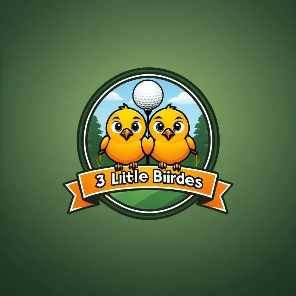 Prompt: A logo for a golf simulator business called 3 little birdies