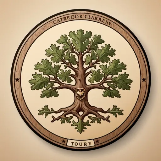 Prompt: oak tree emblem, family crest, high quality