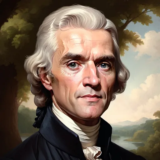 Prompt: Create a modern portrait of thomas jefferson
