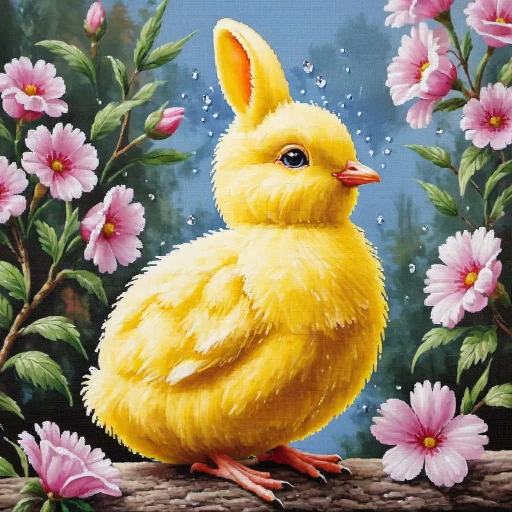 Prompt: Diamond painting picture of a Peep