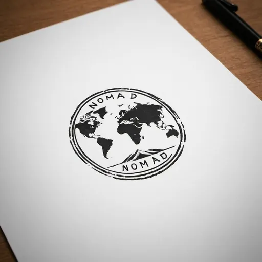 Prompt: Please create a logo for my business Nomad Global. I would like it to be adventurous and natural and travel. (can't also be in only black ink)