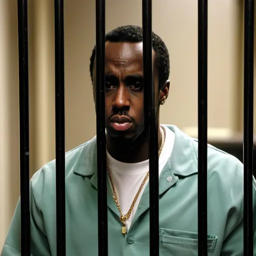 Prompt: p diddy behind bars