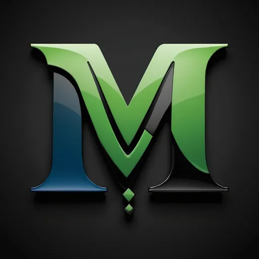 Prompt: A "M M F" logo thats irresistible and elegant using the colors: green, black and blue.
 