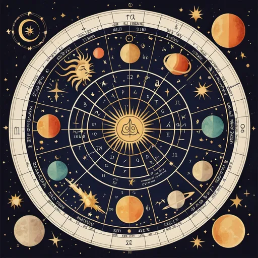 Prompt: Astrology chart art