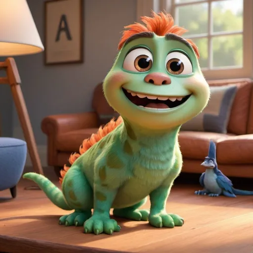 Prompt: "Create an animated and enchanting scene where the character 'A' comes to life as a friendly and captivating creature in the Pixar 3D style. 