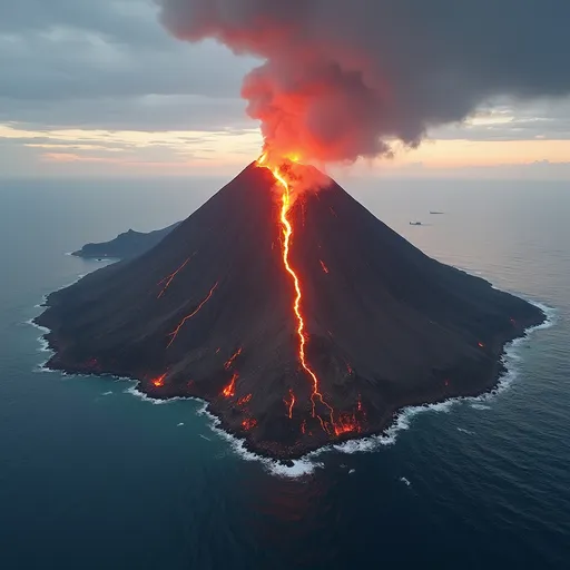 Prompt: volcano island 