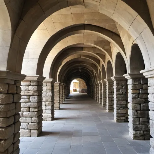 Prompt: curved stone arches
