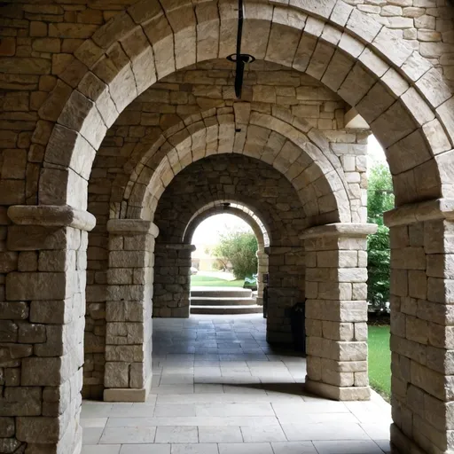 Prompt: curved stone arches
