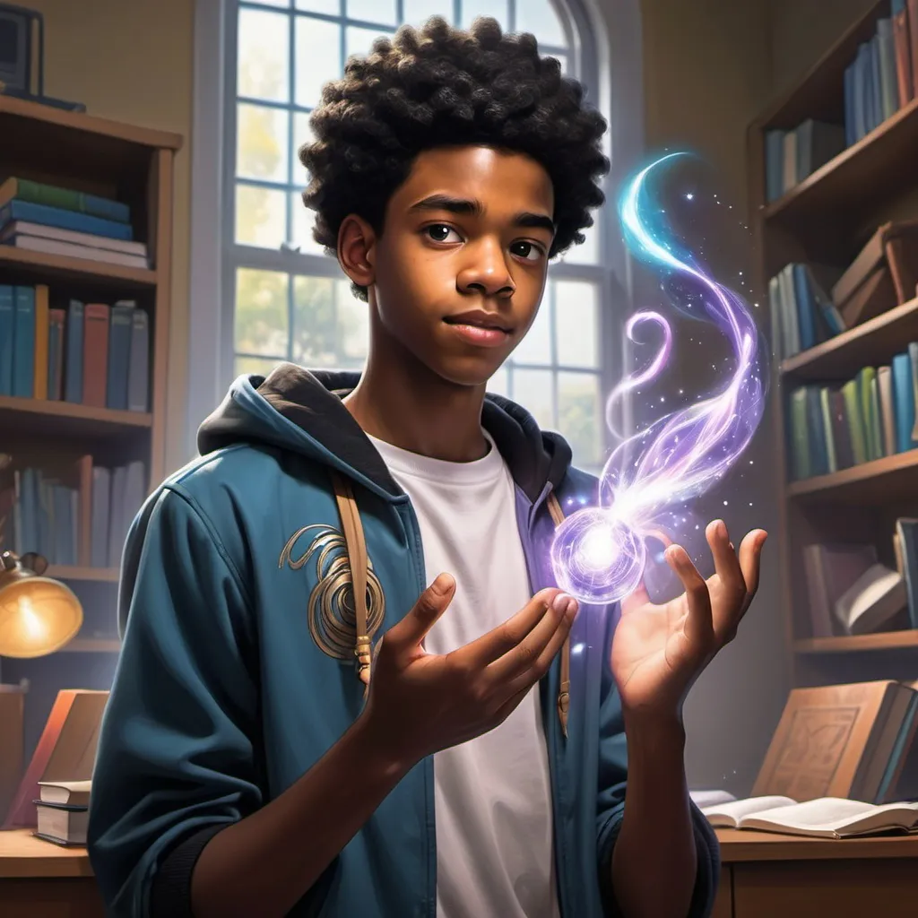 Prompt: A high school black student discovering his magical powers