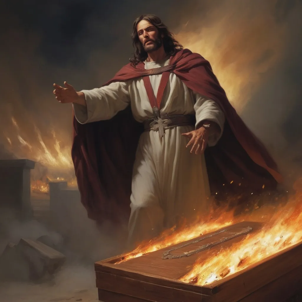 Prompt: "Every spiritual coffin prepared for me and my destiny, catch fire! I declare total destruction upon you, in the name of Jesus!"

