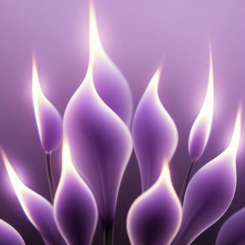 Prompt: very light lavender background with two purple flames on the edge