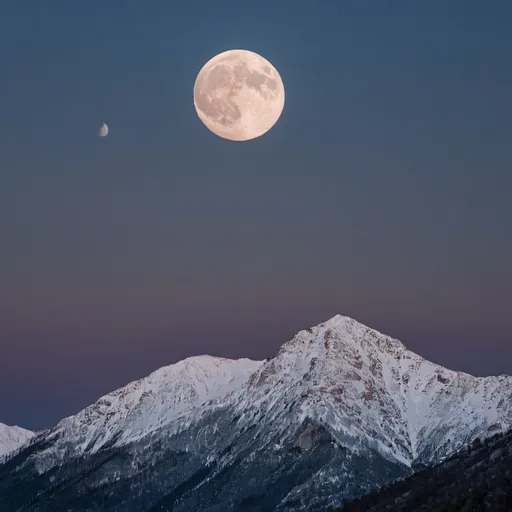 Prompt: moon over mountains
