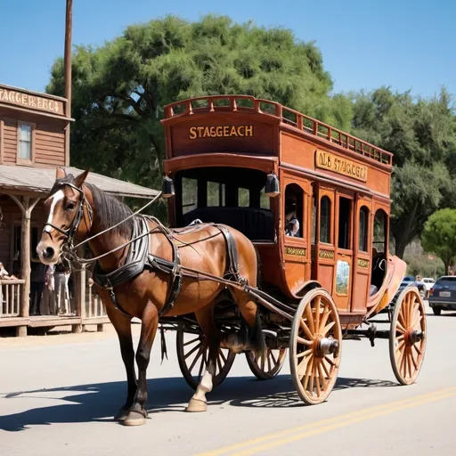 Prompt: real life old Stagecoach driven by horses