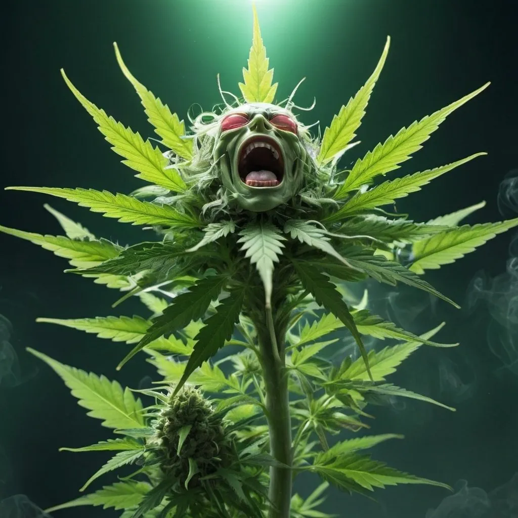 Prompt: Weed as a final boss