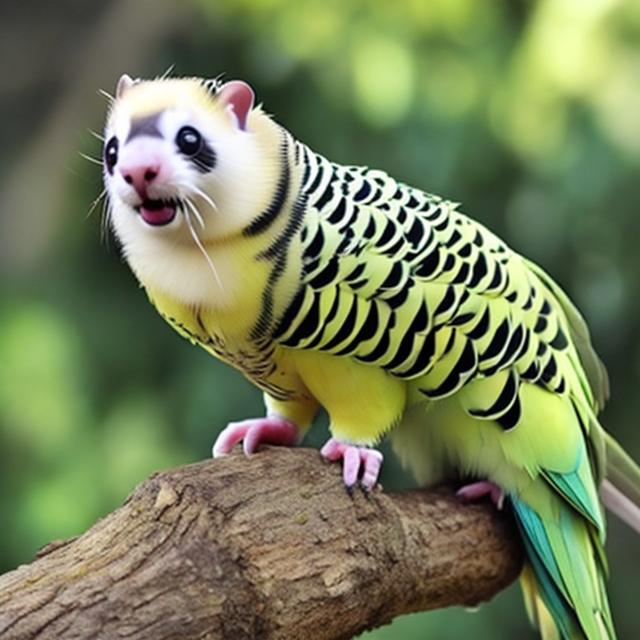 Prompt: Can you make a hybrid between a parakeet and a ferret?