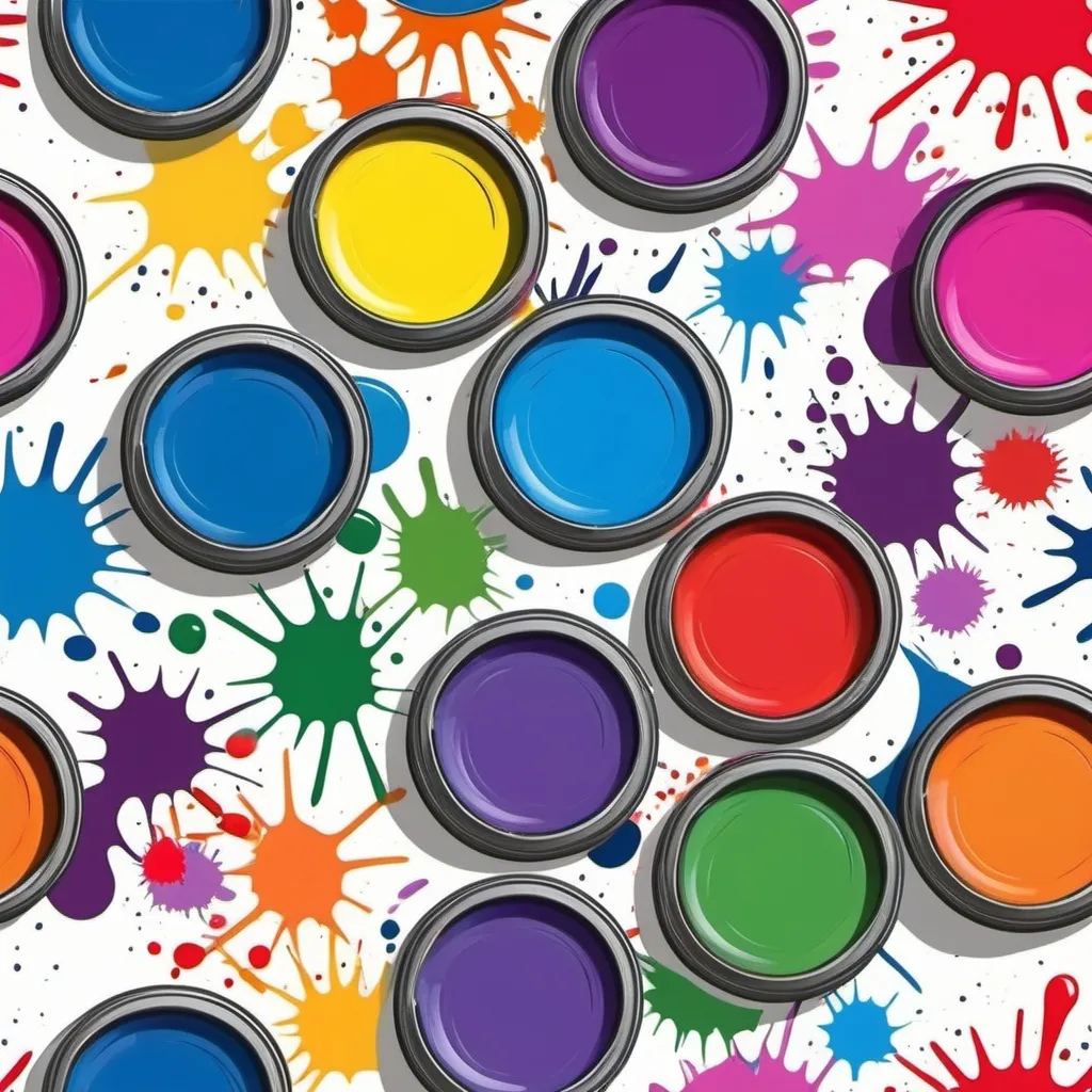 Prompt: Cartoon  style border   splatter of paint lid colorful  stationary