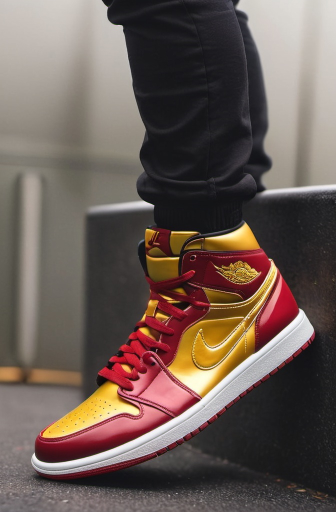 Prompt: Iron man inspired jordan 1
