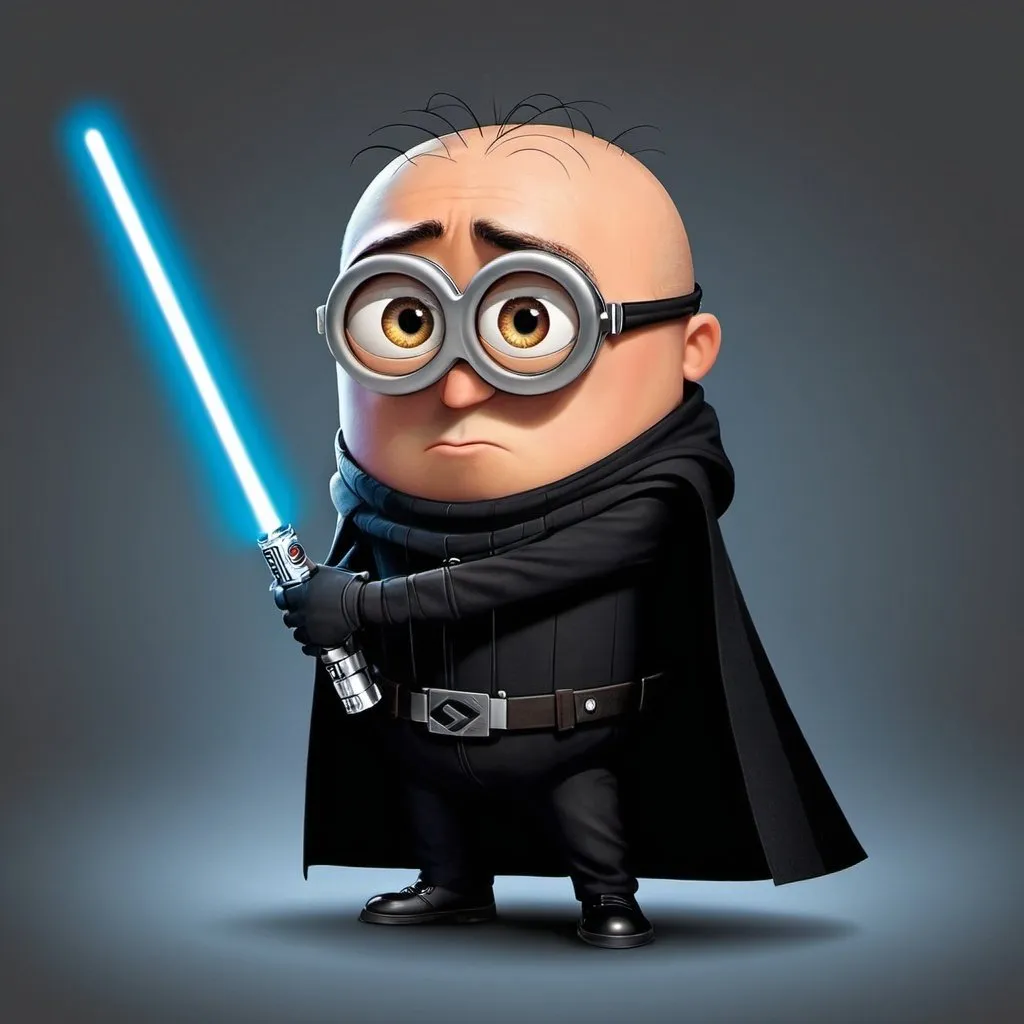 Prompt: vector from despicable me with a lightsaber