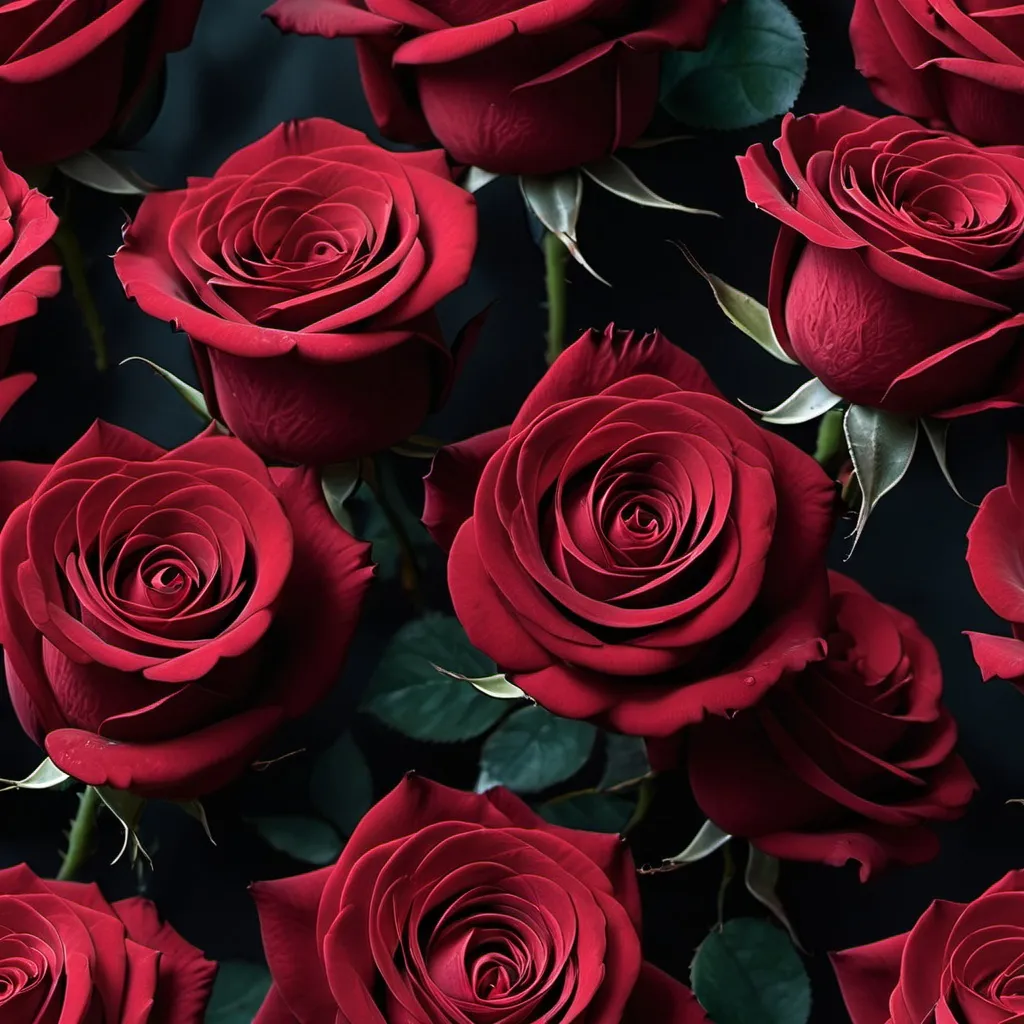 Prompt: Dark red roses