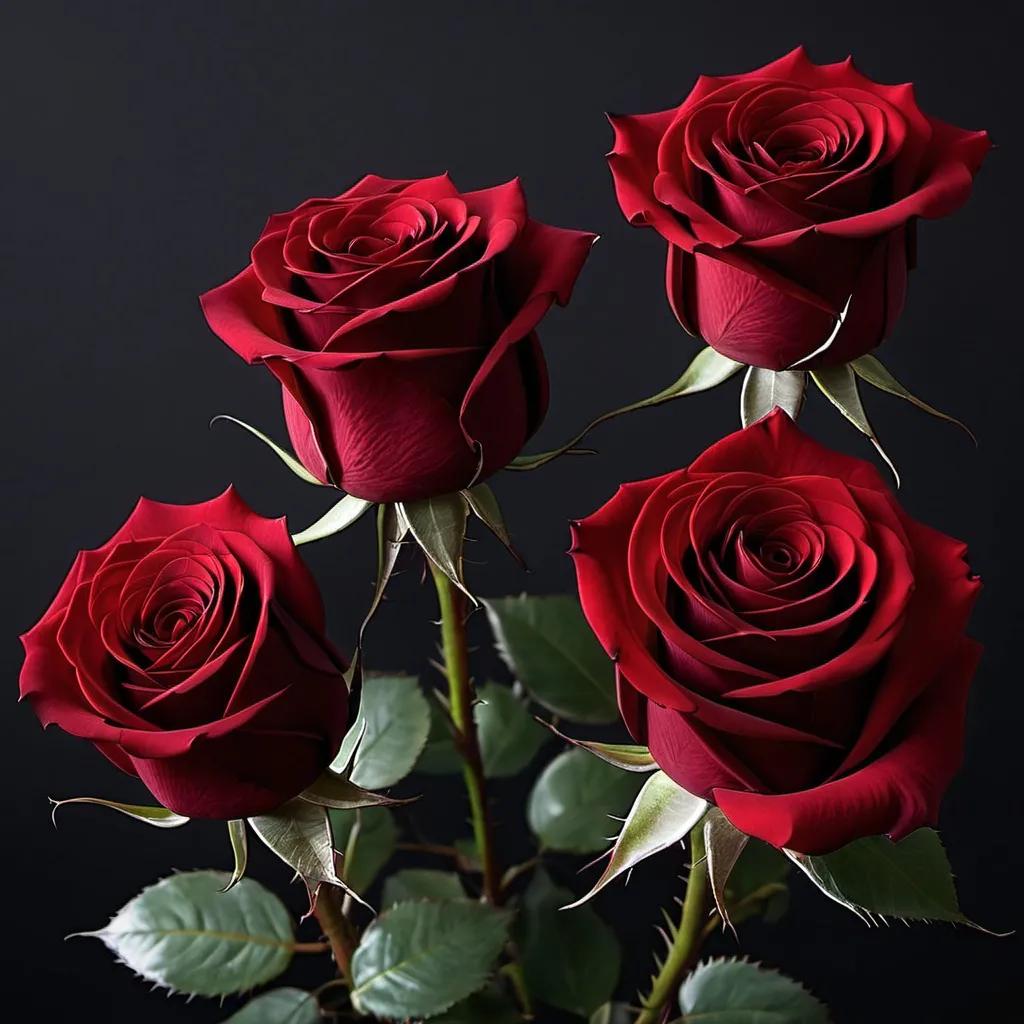 Prompt: Dark red roses