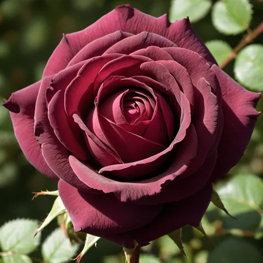 Prompt: A burgundy rose