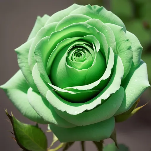 Prompt: A green rose