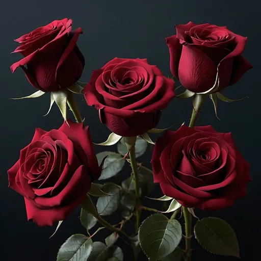 Prompt: Dark red roses