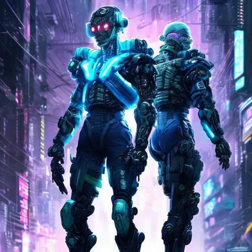 Prompt: Mutant energy soldier anime, vibrant and energetic, detailed cybernetic enhancements, futuristic military attire, intense and dynamic pose, glowing energy weapons, high-contrast lighting, 4k, ultra-detailed, anime, sci-fi, cyberpunk, dynamic stance, vibrant colors, futuristic, detailed cybernetics, intense lighting