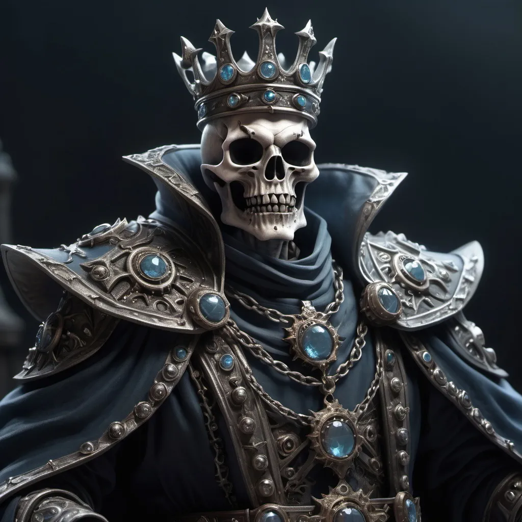 Prompt: Lich Baron in Medieveal Dark Noble Clothes without a crown