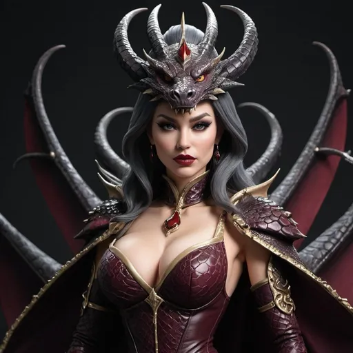 Prompt: royal villain theme, [sultry queen of dragons] character model 