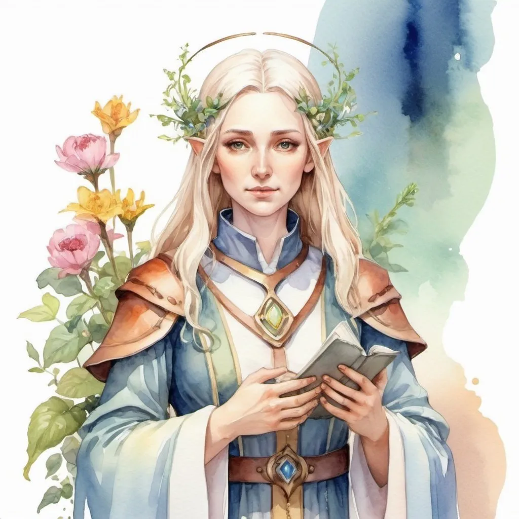 Prompt: Fantasy theme, [nurturing cleric woman], Anything v5 model, watercolor style 