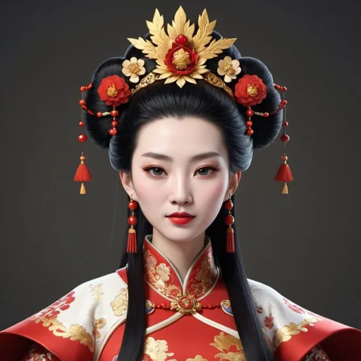 Prompt: royal theme, [elegant Chinese empress], character model 