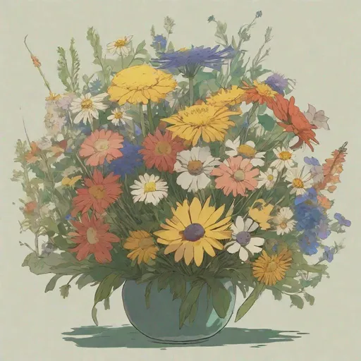 Prompt: [bouquet of wildflowers], Studio Ghibli style 