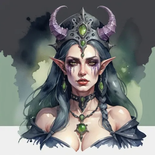 Prompt: Fantasy theme, [sultry pestilence priestess], Anything v5 model, watercolor style 