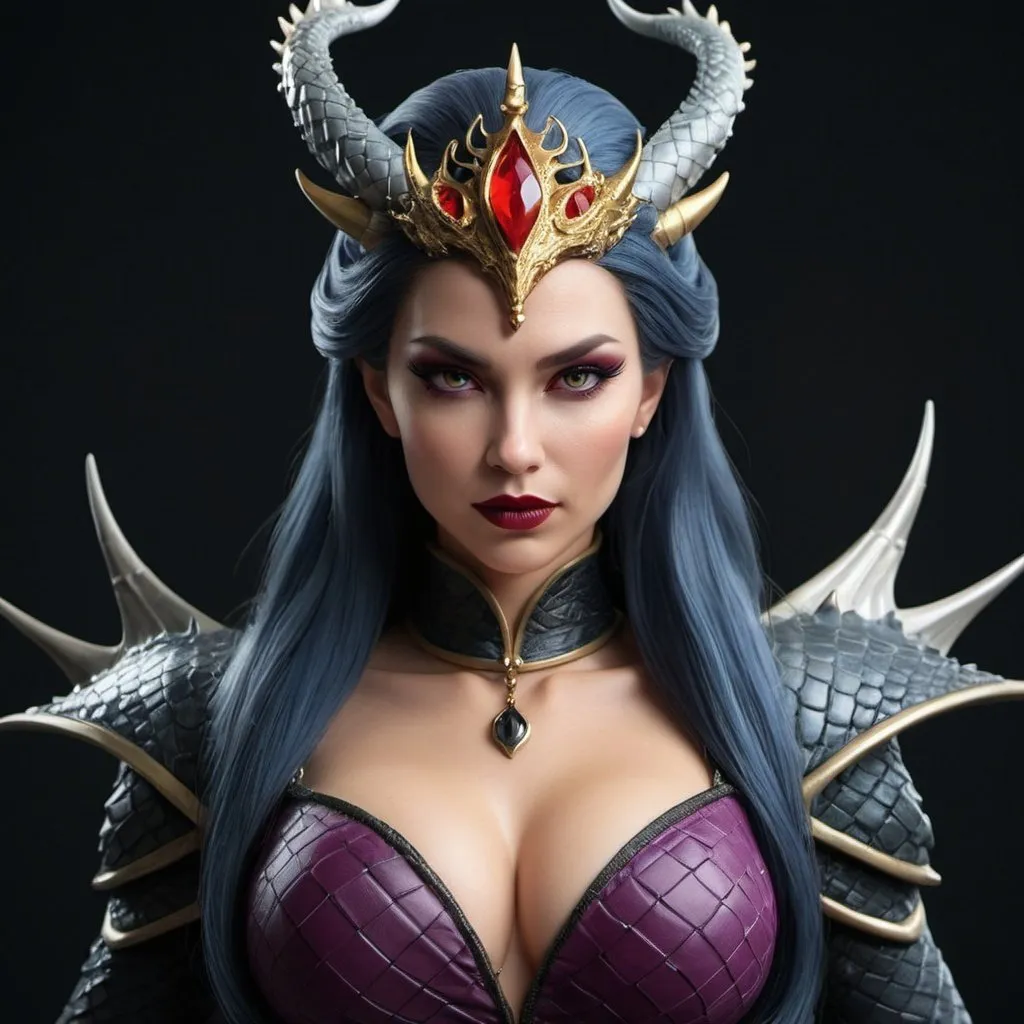 Prompt: royal villain theme, [sultry queen of dragons] character model 