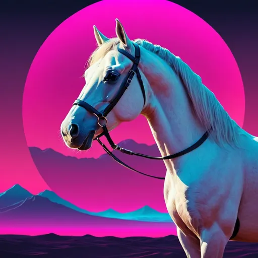 Prompt: Synthwave arabian horse