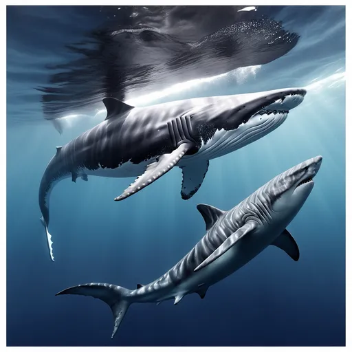 Prompt: a kiler whale and a  shark mixed
