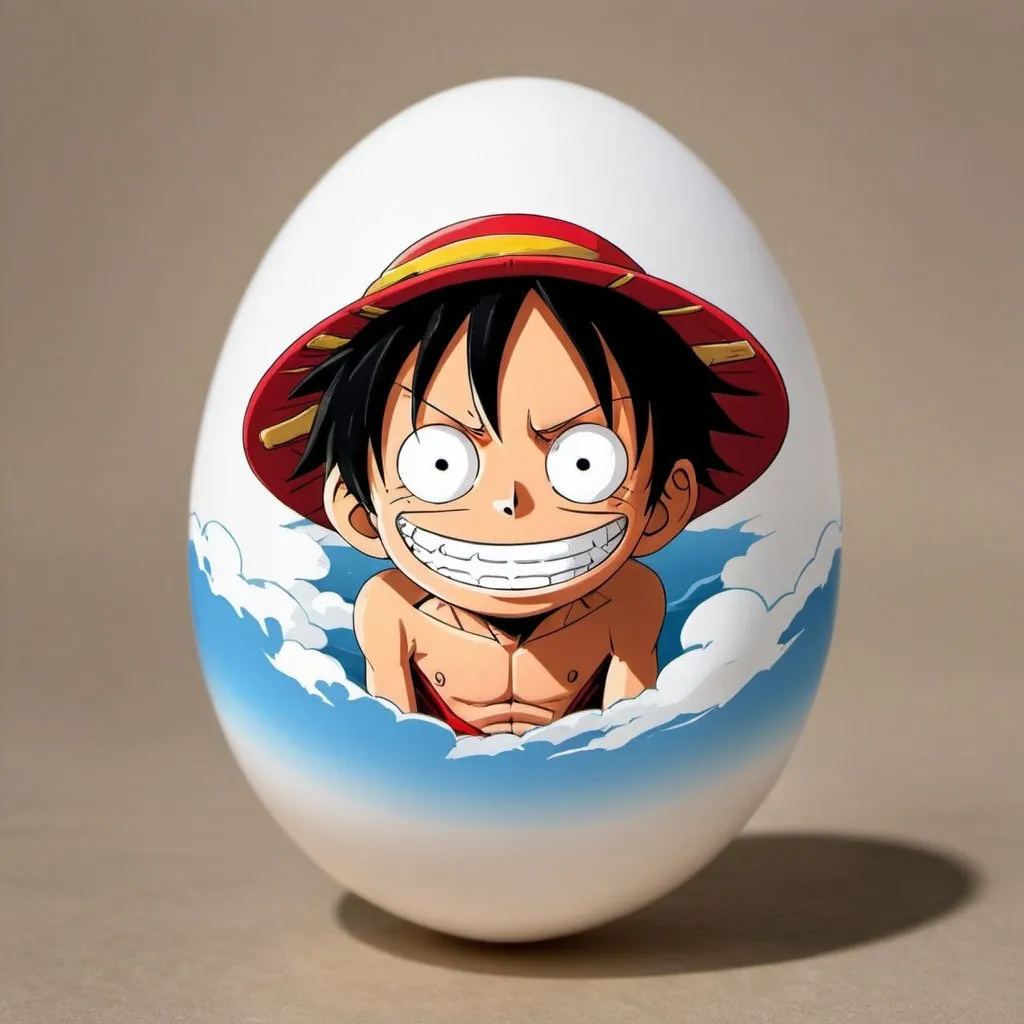 Prompt: Monkey D luffy as an egg