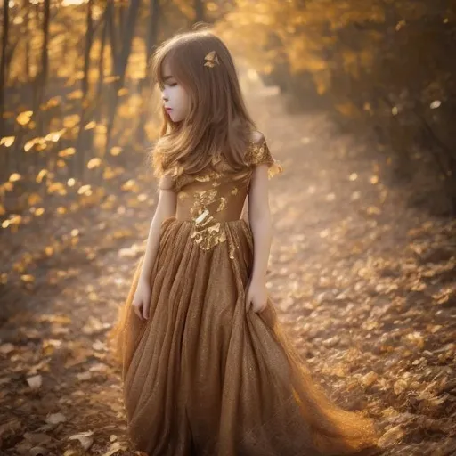 Prompt: Beautiful girl in a golden dress brown hair
