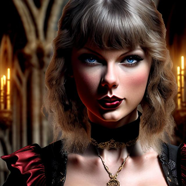 Prompt: gothic golden hyperrealistic taylor swift 4k