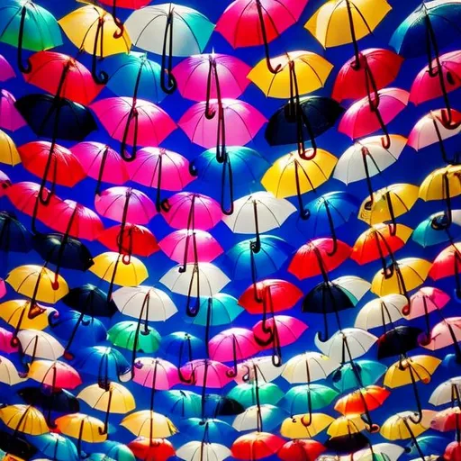 Prompt: millions of colourful umbrellas 6k