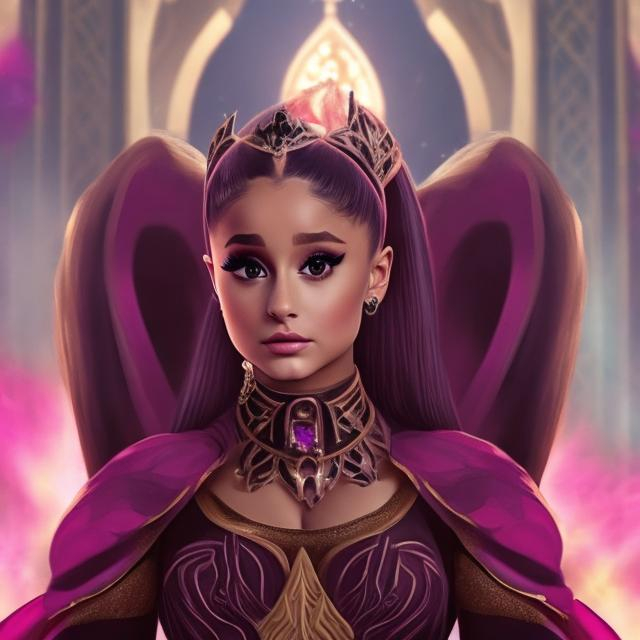 Prompt: ariana grande as an evil empress. powerful, beautiful