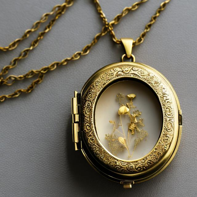 Prompt: golden locket