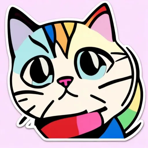 FREEBIES Die Cut Cute Angry Cat Sticker Sticker PVC / 