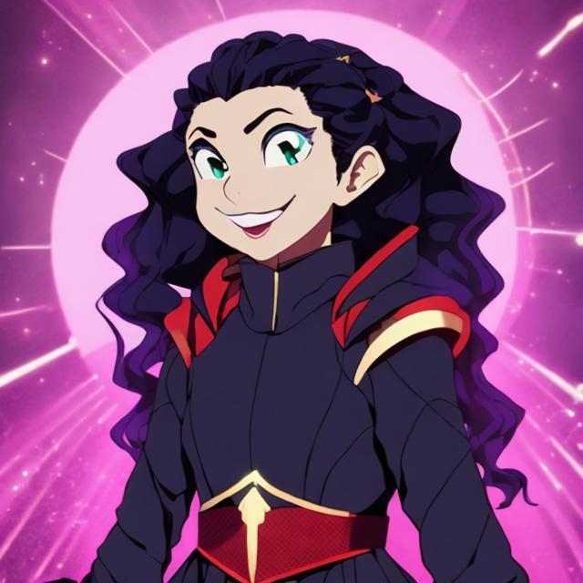 Prompt: Alessia cara as an evil empress anime