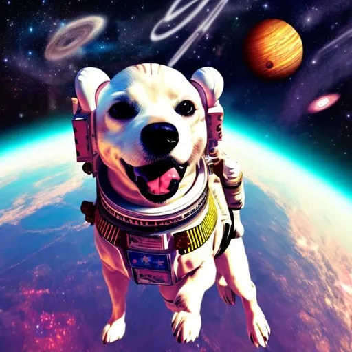 Prompt: dog in space