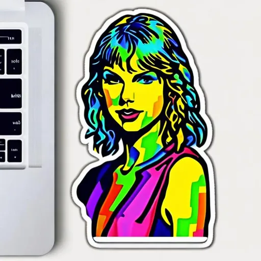 Prompt: sticker colourful taylor swift