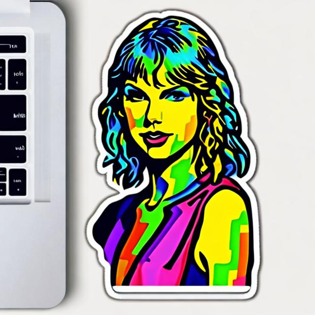 Prompt: sticker colourful taylor swift